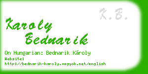 karoly bednarik business card