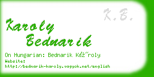 karoly bednarik business card